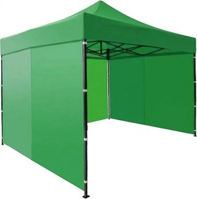 Pawilon ogrodowy eventowy FGA9, 3x3 m, automatyczny ze ściankami - namiot zamykany, zielony