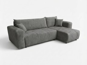 Ciemnoszara rozkładana narożna sofa SORELA, dwustronna + 2 poduszki GRATIS