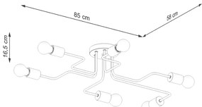 Żyrandol TIMBO 6 czarny SOLLUX  LIGHTING