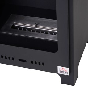 HOMCOM Kominek bioetanolowy 40x30x50cm - 3h ciepła, 20-25m², szkło hartowane, srebrny | Aosom PL