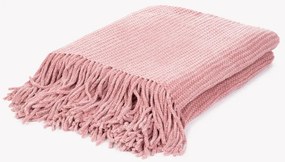 Koc szenilowy CHENILLE różowy 130x170 cm HOMLA