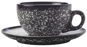 Czarna ceramiczna filiżanka ze spodkiem Maxwell & Williams Caviar Granite, 250 ml