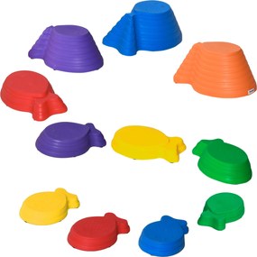 Outsunny Kamienie do balansowania Składane antypoślizgowe do zabawy wewnątrz i na zewnątrz Nośność 100kg | Aosom PL