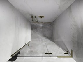 Mexen Lunar L drzwi prysznicowe uchylne prawe 80 cm, transparent, złote szczotkowane - 834L-080-000-55-00-P