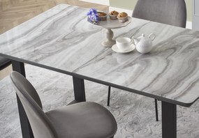 Rozkładany stół w stylu industrialnym Marley w optyce marmuru