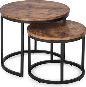 Zestaw Stolików Kawowych FIGO 43 cm/53 cm Dąb Rustykalny