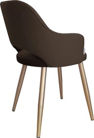 Krzesło Milano tkanina Welur noga metalowa : Kolor nogi - Złota stożek, Kolor tkaniny - VELVET - MG05, Typ siedziska - Siedzisko stałe