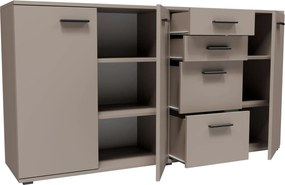 Kaszmirowa duża komoda z szufladami i półkami A3-W15