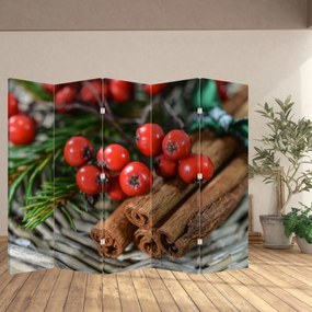 Parawan - Jarzębiny i cynamon (210x170 cm)
