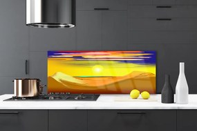 Szkło Dekoracyjne do Kuchni Żar Słońca nad Wydmami