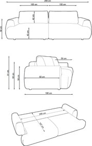 Rozkładana kanapa nowoczesna ciepły szary R3-W66