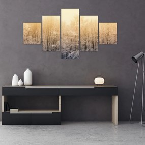 Obraz mroźnego lasu (125x70 cm)