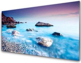 Szkło do Kuchni na Ścianę Spokój Nadmorskich Kamieni