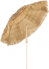Outsunny Parasol plażowy Ø150 cm regulowany wysokość, parasol tiki z kotwicą do piasku, torba transportowa, idealny na balkon, plażę, kemping, kolor khaki | Aosom PL
