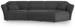 Ciemnoszary narożnik z materiału bouclé Tokyo – Cosmopolitan Design
