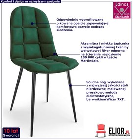 Zielone stylowe tapicerowane krzesło pikowane - Zanno
