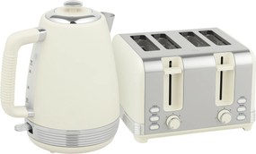 HOMCOM Zestaw czajnika i tostera, 1,7 l, 2200W, termostat Strix, filtr, toster na 4 kromki, 7 poziomów przyrumienienia, szuflada na okruchy