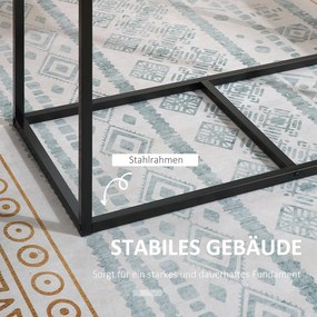 HOMCOM Zestaw stołu jadalnego z 2 krzesłami, Kompaktowy zestaw stołu i krzeseł do jadalni, salonu, kuchni, z ramą metalową