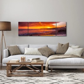 Obraz zachodu słońca nad morzem (170x50 cm)