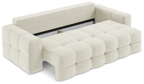 Beżowa rozkładana sofa z materiału bouclé 255 cm Milu – Makamii