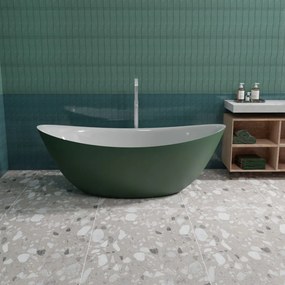 Massi Wanna wolnostojąca GO COLOR owalna 180 cm MODERN z przelewem : Wybierz swój kolor - zieleń MOLIS GREEN, Wykończenie - matowe