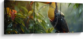 Obraz - Tukan (z zegarem) (90x30 cm)