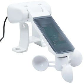 Automatyczna markiza z LED i czujnikiem wiatru niebiesko-białe pasy H3-P47