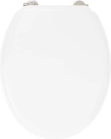 Deska WC Duplo biała z proszku bambusowego z uniwersalnymi zawiasami ze stali nierdzewnej 48x39 cm