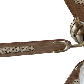 Wentylator sufitowy z lampą mosiężny z drewnem 107,5 cm z przełącznikiem łańcuchowym - Mistral KarelPrzemysłowy Oswietlenie wewnetrzne