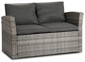 Zestaw Mebli Ogrodowych DOVER Szary Sofa Fotele Stolik Tarasowy Technorattan Nowoczesny