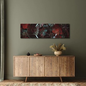 Obraz - Neonowe koło między palmami (170x50 cm)