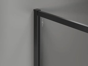 Mexen Kioto-XF ścianka prysznicowa Walk-in z ramką 110 x 202 cm, grafit 10 mm, czarna - 800-110-104-70-40-X