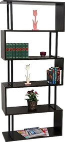 Półka MCW-A27,  ciemny brąz, czarny metal