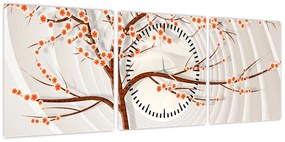 Obraz - Drzewo w nieskończoności (z zegarem) (90x30 cm)