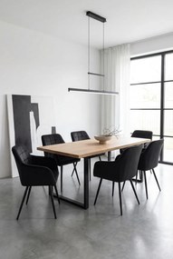 Zestaw 4 czarnych krzeseł welurowych K2-M38