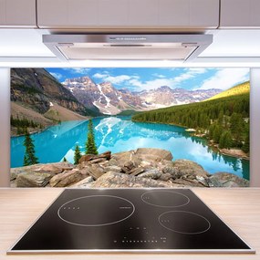 Panel Szklany do Kuchni Górska Panorama Z Jeziorem