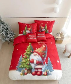 PrzytulneMieszkanie.pl PrzytulneMieszkanie.pl Pościel 3D z mikroflanelu GNOME DREAMS czerwona + poszewka na poduszkę 40x50 cm gratis Rozmiar pościeli: 70 x 90 cm | 140 x 200 cm