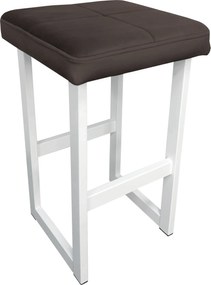 Hoker ALEX krzesło barowe tkanina Welur podstawa metalowa : Kolor Stelaża - Biały, Kolor tkaniny - VELVET - MG05, Wysokość - 75 cm