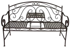 Czarna metalowa ławka ogrodowa Saket – Garden Pleasure