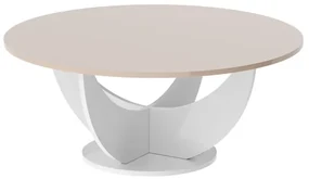 Ława CAPRI 100x100 cappucino połysk/biały połysk HUBERTUS