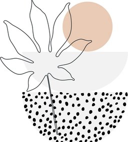 Obraz na szkle - Line art flowers N⁰3 (70x50 cm)
