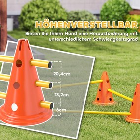 PawHut Zestaw agility dla psów, 3‑częściowy sprzęt do treningu z 6 pachołkami, 3 przeszkodami i torbą do przenoszenia | Aosom PL