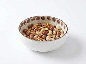 Plastowa miska KOKO 13 cm, brązowo-biała