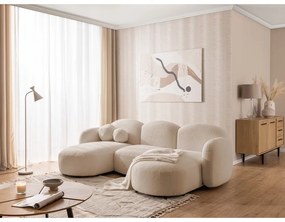 Jasnobrązowy narożnik z materiału bouclé (w kształcie litery U) Orbit – Ropez