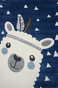 Dywan Bambino Przyjazna Lama Niebieska 133x190 Prostokąt