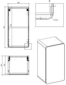 Komplet wiszących mebli łazienkowych Zeftox 4Q 60 cm - Biały połysk