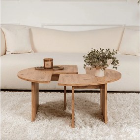 Drewniany stolik kawowy "Moira" 90 x 90 x 41 cm - sosna atlantycka