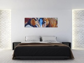 Obraz - Zakochane konie (170x50 cm)