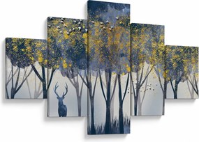 Obraz jelenia w lesie (125x70 cm)