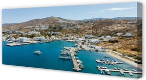 Obraz canvas na ścianę Malownicze Miasto na Greckim Wybrzeżu
